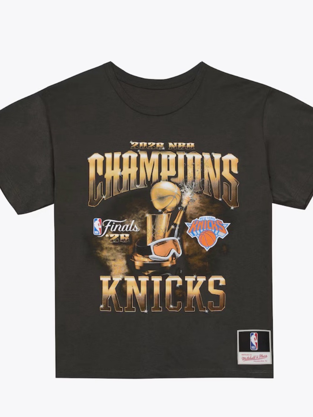 Mitchell & Ness Kids New York Knicks 2026 NBA Champions Black Graphic Tee
